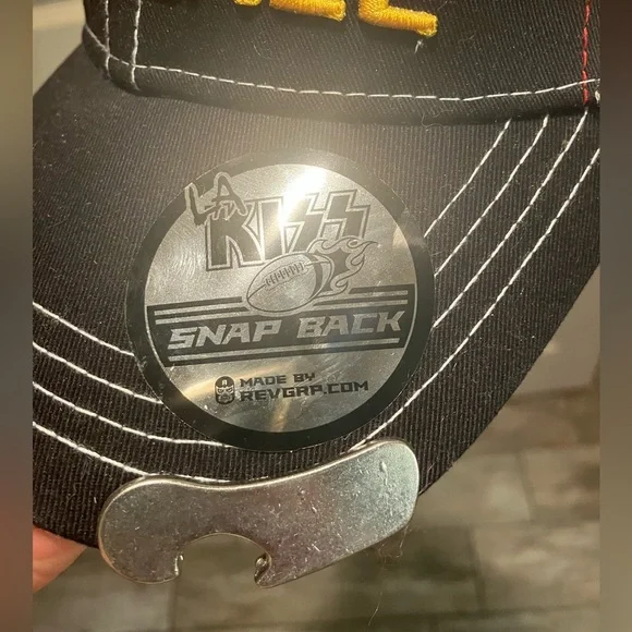 LA KISS Football Black and Orange Bottle Opener Snapback Hat NWOT